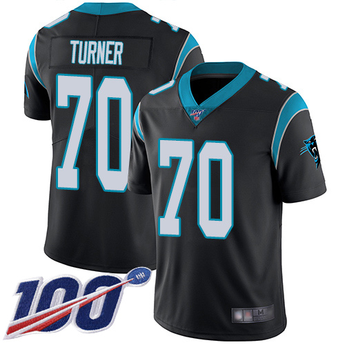 Carolina Panthers Limited Black Men Trai Turner Home Jersey NFL Football 70 100th Season Vapor Untouchable